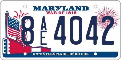 MD license plate 8AE4042