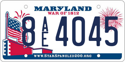 MD license plate 8AE4045
