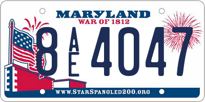 MD license plate 8AE4047