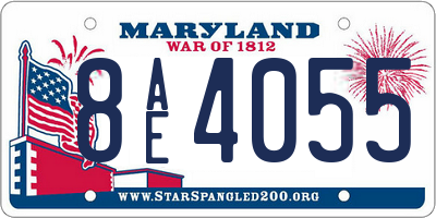 MD license plate 8AE4055