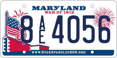 MD license plate 8AE4056