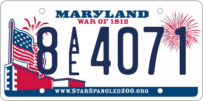MD license plate 8AE4071