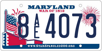 MD license plate 8AE4073