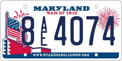 MD license plate 8AE4074