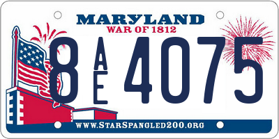 MD license plate 8AE4075