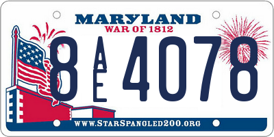 MD license plate 8AE4078