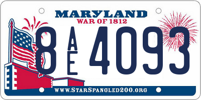 MD license plate 8AE4093
