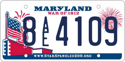 MD license plate 8AE4109