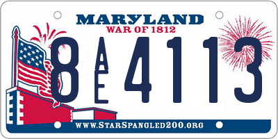 MD license plate 8AE4113