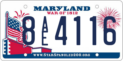 MD license plate 8AE4116