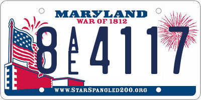 MD license plate 8AE4117