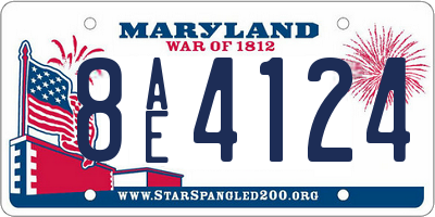 MD license plate 8AE4124