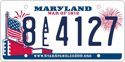 MD license plate 8AE4127