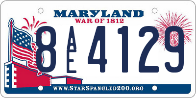 MD license plate 8AE4129