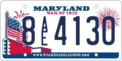 MD license plate 8AE4130