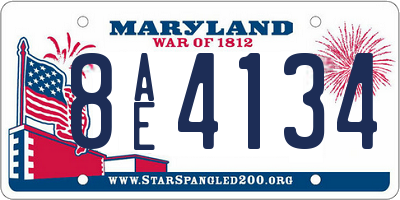 MD license plate 8AE4134