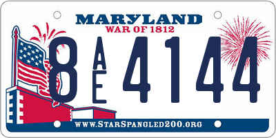 MD license plate 8AE4144