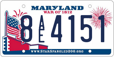 MD license plate 8AE4151