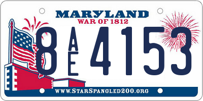 MD license plate 8AE4153