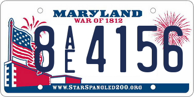 MD license plate 8AE4156