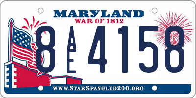 MD license plate 8AE4158
