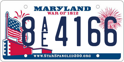 MD license plate 8AE4166