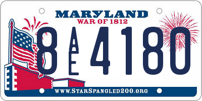 MD license plate 8AE4180