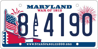 MD license plate 8AE4190