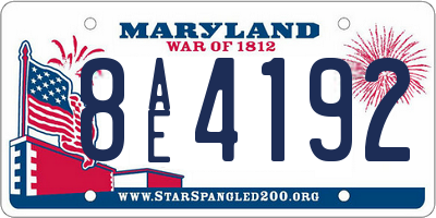 MD license plate 8AE4192