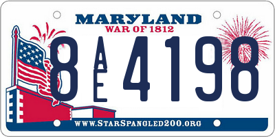 MD license plate 8AE4198
