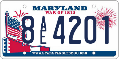 MD license plate 8AE4201