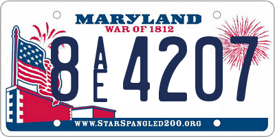 MD license plate 8AE4207