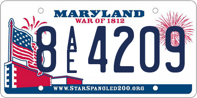 MD license plate 8AE4209