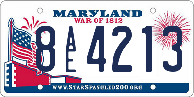 MD license plate 8AE4213