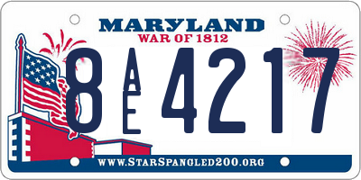 MD license plate 8AE4217