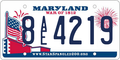MD license plate 8AE4219