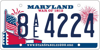 MD license plate 8AE4224