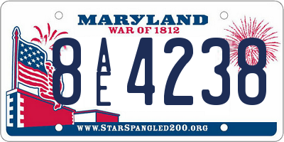 MD license plate 8AE4238