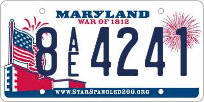 MD license plate 8AE4241