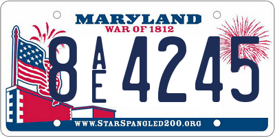 MD license plate 8AE4245