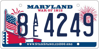 MD license plate 8AE4249