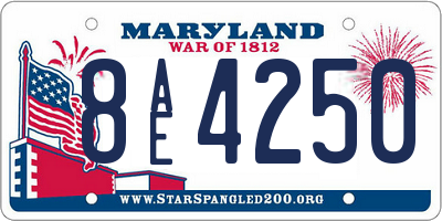 MD license plate 8AE4250