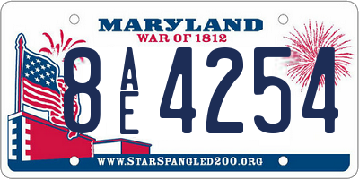 MD license plate 8AE4254