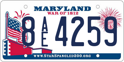 MD license plate 8AE4259