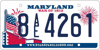 MD license plate 8AE4261