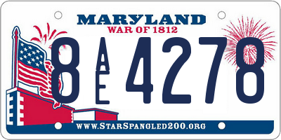 MD license plate 8AE4278