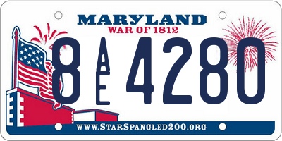 MD license plate 8AE4280