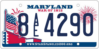 MD license plate 8AE4290