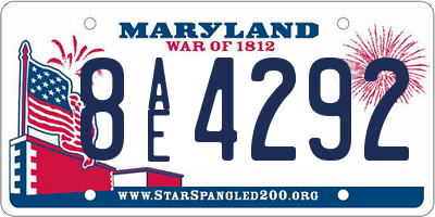 MD license plate 8AE4292