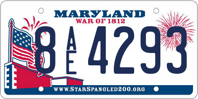 MD license plate 8AE4293